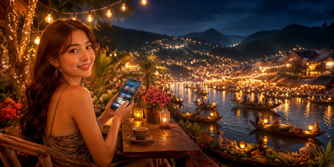 Người dùng Sapa ngồi bên tách cà phê và trải nghiệm casino trực tuyến buổi tối